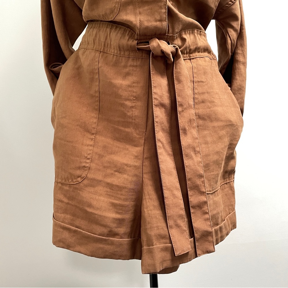 Zara Utility Jacket Romper in Warm Brown - Picture 2 of 9